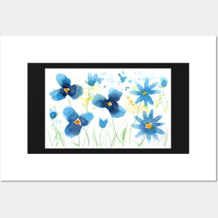 Loose Flowers in Blue Posters and Art